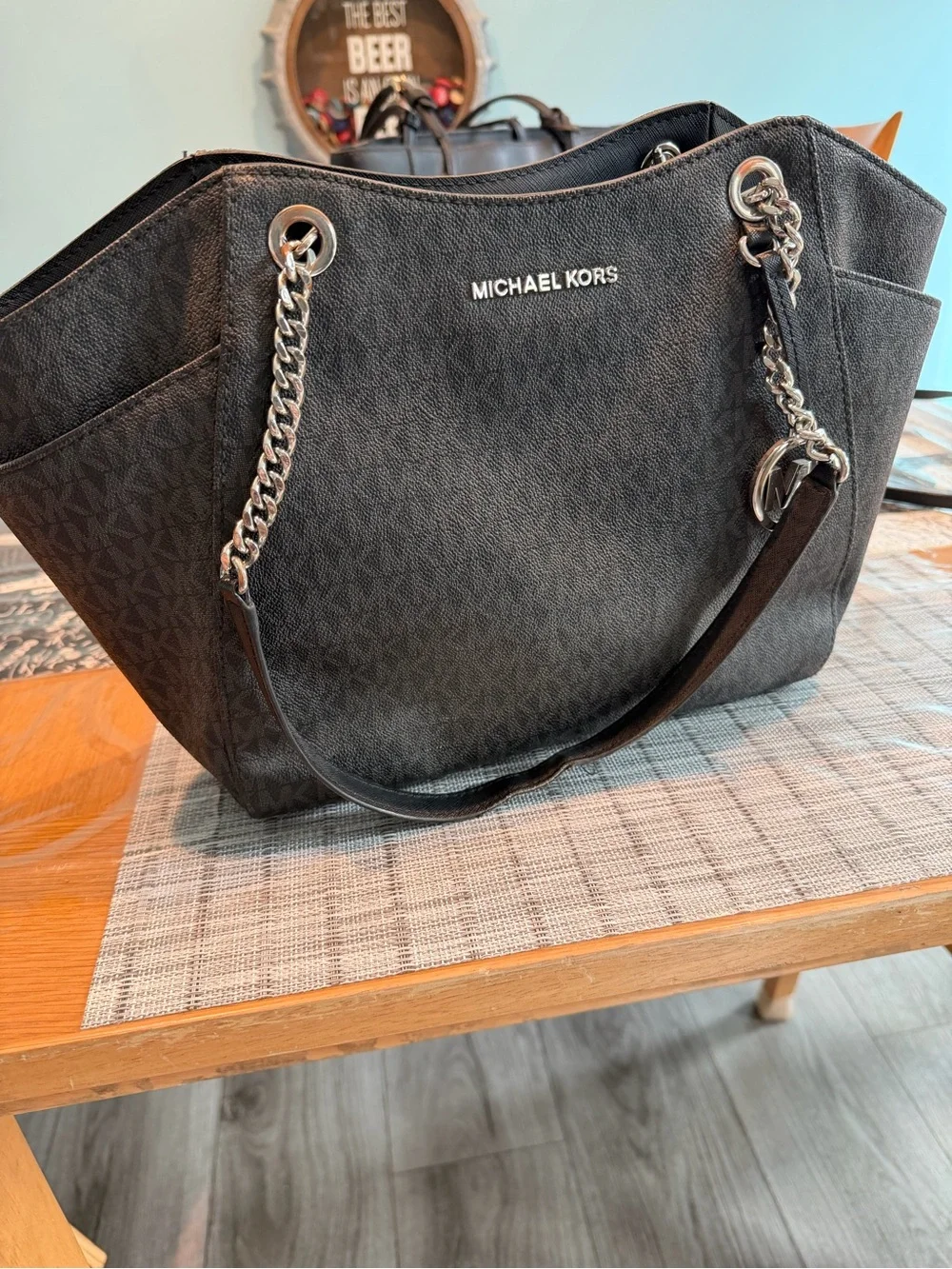 Michael Kors Black Chain-Handle Tote